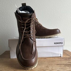 Sonoma Men's Dark Brown Lace-Up Boots New Size 13